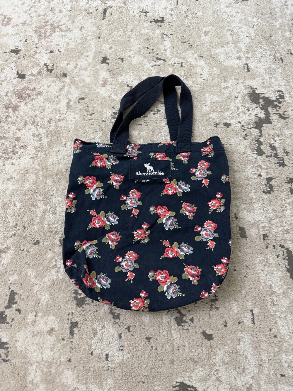 Abercrombie & Fitch Vintage Navy Blue Floral Tote Bag